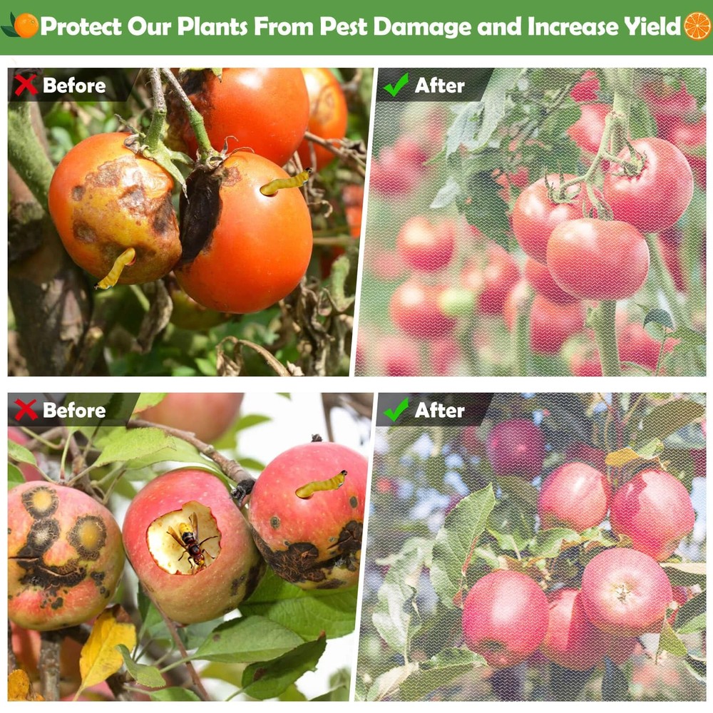 10x10 FT Fruit Trees Netting with Zipper,3Pcs Large Tree Nets for Fruit Trees...