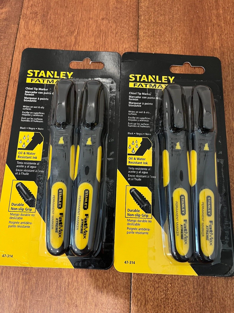 Stanley Fatmax Xtreme Chisel Tip Permanent Marker Jobsite Black ( 4 Pcs. )