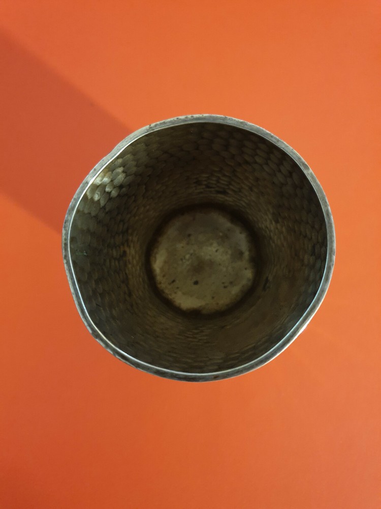 Antique GERMAN Hammered Silver 800 Cup. Made in GERMANY. HALLMARKED.