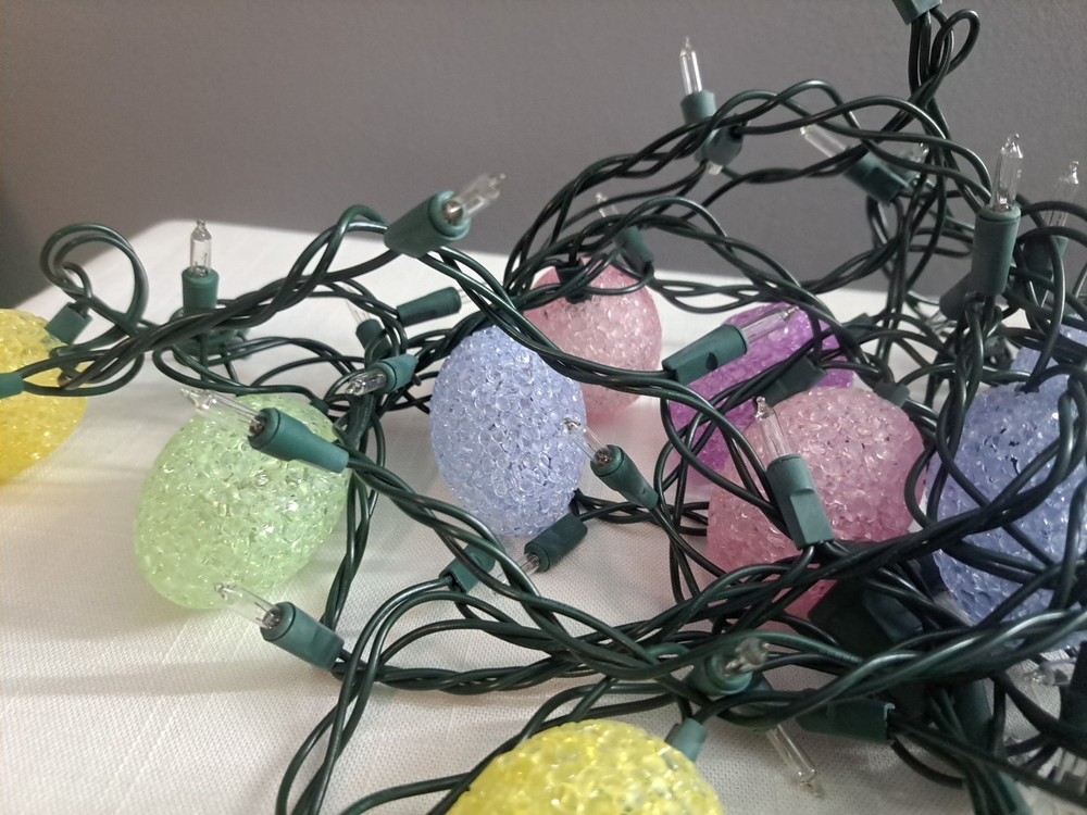 Vintage Set Of 20 Easter Egg Pastel String Lights Decor