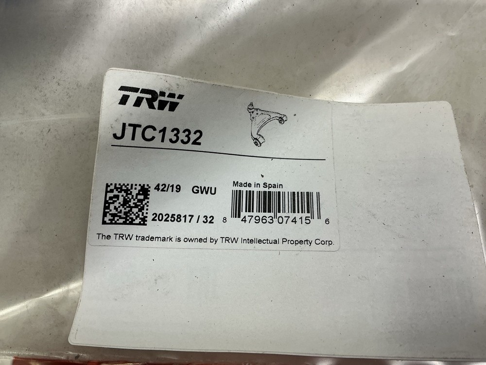 TRW JTC1332 Front Right Lower Control Arm - 2010-2013 Ford Transit Connect