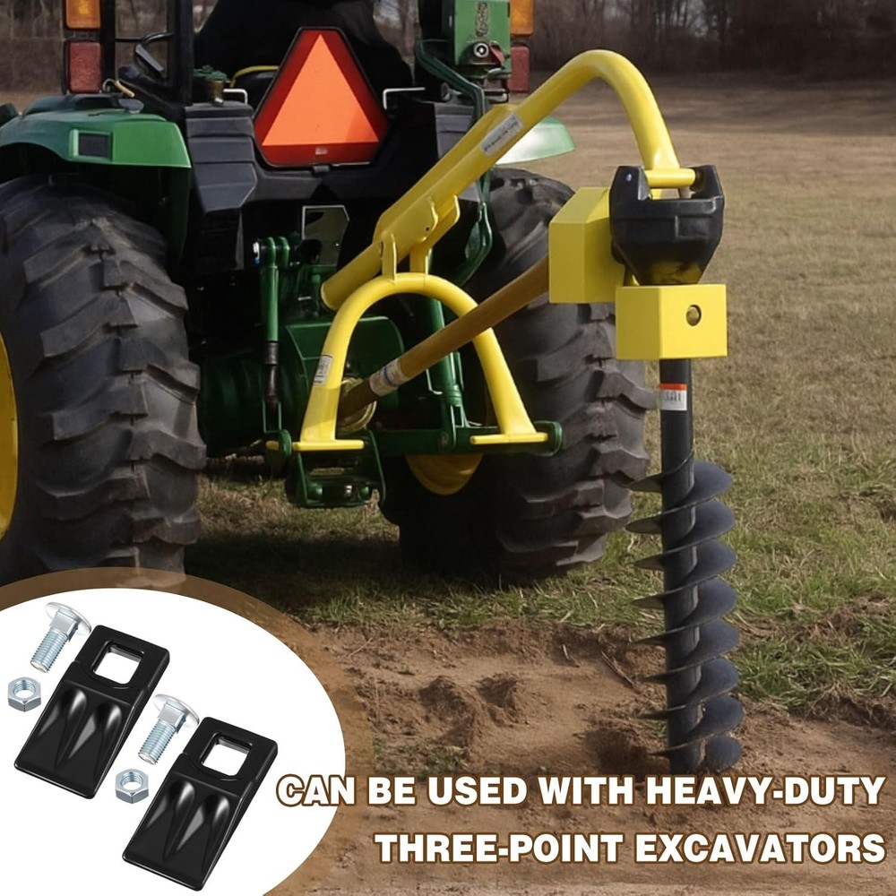 10 Pack Square Hole Replacement Auger Teeth with Hardware, High Hardness Carbon