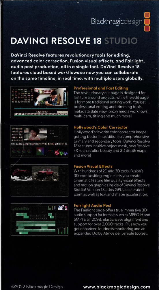 DaVinci Resolve Studio Activation Key – Lifetime License – Blackmagic Design
