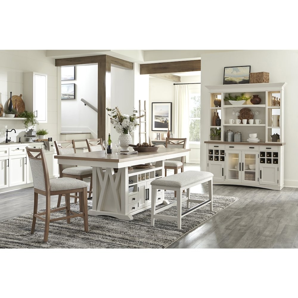 Modern Dining 49 In. Upholstered Counter Bench