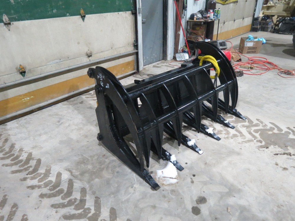 74 Inch skid steer MS Attachments root rake grapple Heavy Duty Cat Case Bobcat