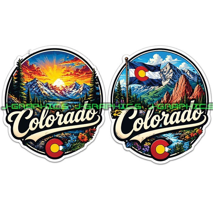Colorado State CO Vinyl Decal Sticker 2 Pack C