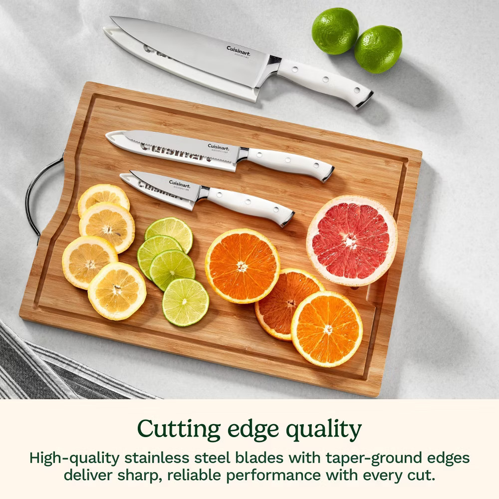 Cuisinart Classic White Triple Rivet 6pc Chef Set with Blade Guards