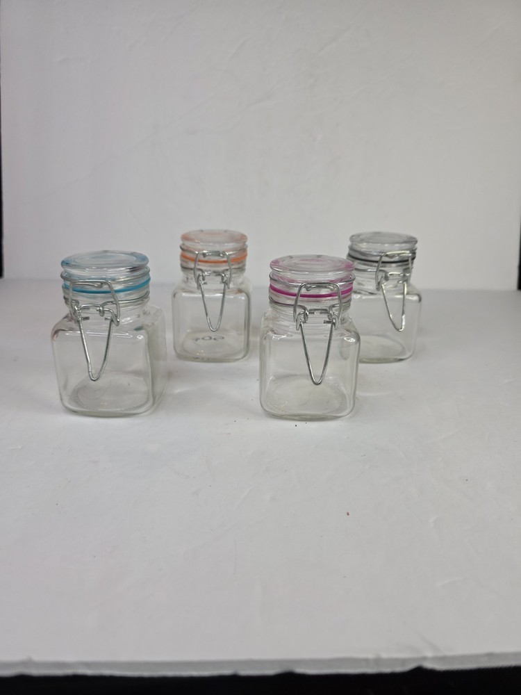Jars with Wire Clamp Closure Set, 3-Ounce, Assorted, 4-Count