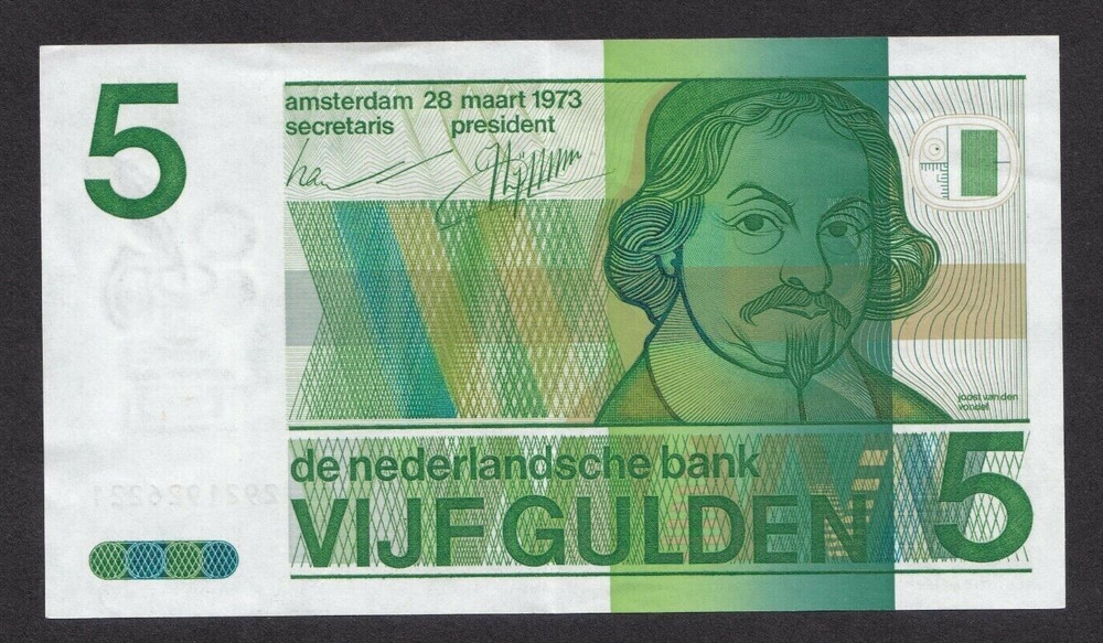Netherlands 5 Gulden P-95a 1973 EF/AU