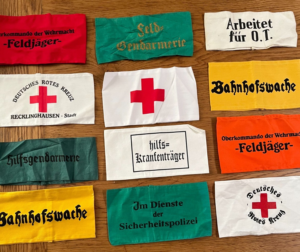 12 GERMAN WW2 ARMBANDS JOB LOT