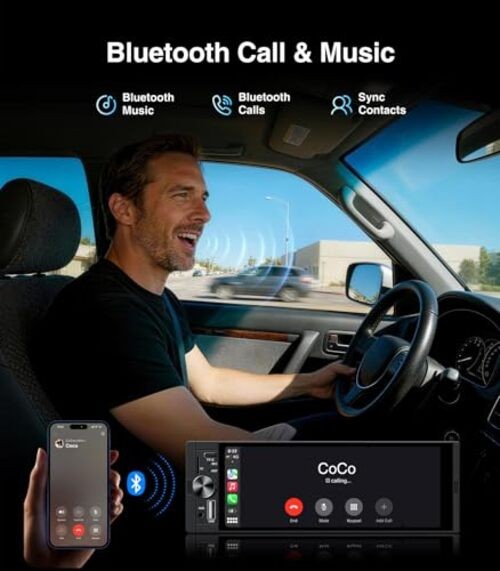 6.36 Inch Single Din Touchscreen Car Stereo Carplay Android Auto