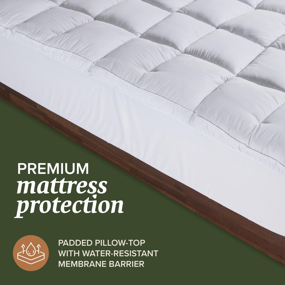 Beckham Hotel Collection King Size Mattress Pad (Extra Padded) & Protector Hy...