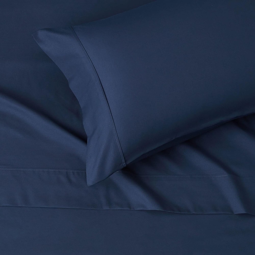 3-Pc Twin Microfiber Bed Sheet Set Navy Blue Deep Pocket 14" Soft Breathable