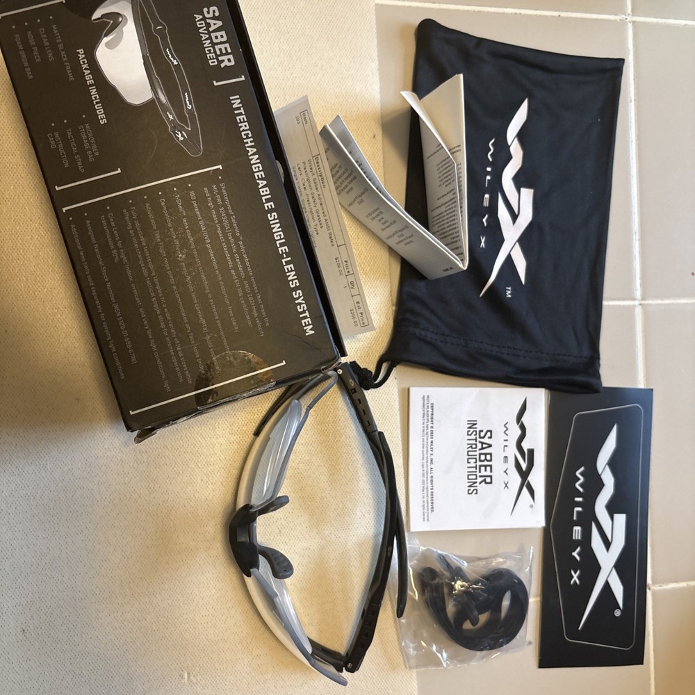 Wiley X Saber Advanced Clear Matte Black Frame With Rx Insert