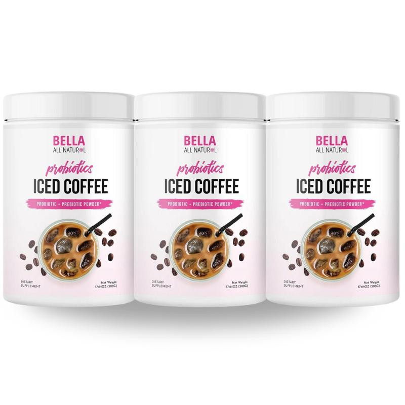 3 Pack Bella All Natural Probiotics Iced Coffee - 500G
