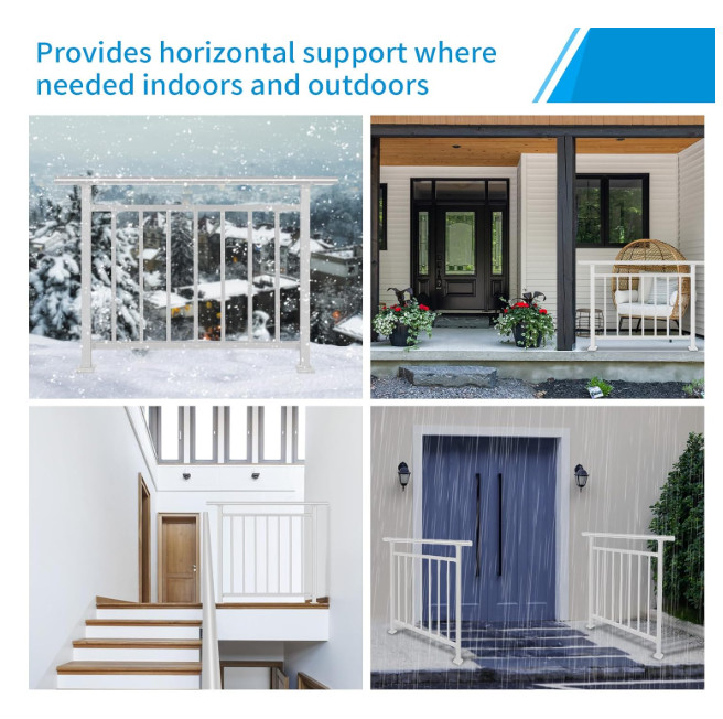 Horizontal Flat Railing with Installation Kit (40"h, 48"w); White Wrought Iron