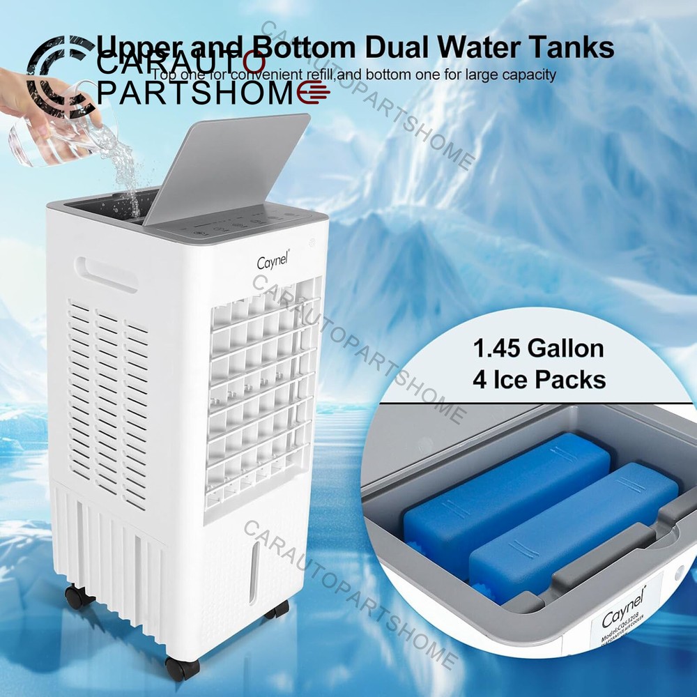 Portable Air Conditioners w/ Remote 3-IN-1 Evaporative Air Cooler 1.45-Gal Tank