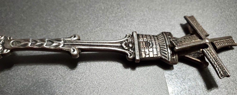 Antique Dutch Silver Windmill Mango Serving Fork HH 90 Herbert Hooijkaas