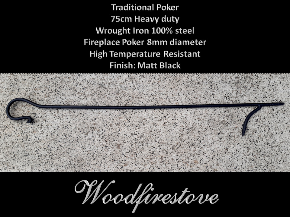 FIREPIT POKER TOOL 🔥 Fireplace POKER Wrought Iron - Black (L75cm) Trad