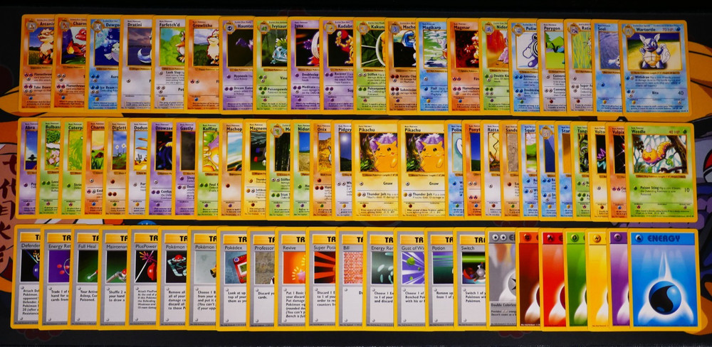 LP/HP Shadowless COMPLETE Pokemon BASE Set UNCOMMON/COMMON Red+Y Cheeks Pikachu