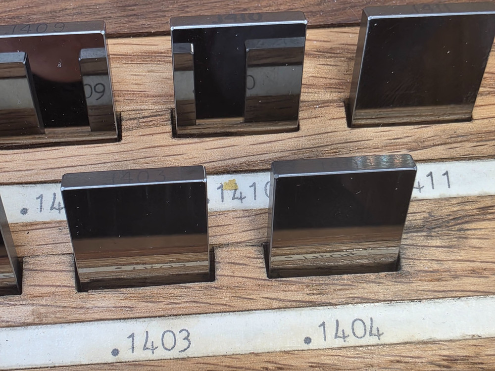 THIRTEEN PIECE SET, Rectangular CARBIDE Gage Block Set . 1411 TO .1399