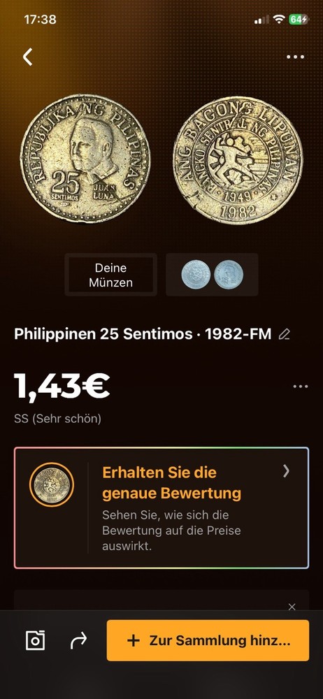 1982 Philippines 25 Sentimos Coin