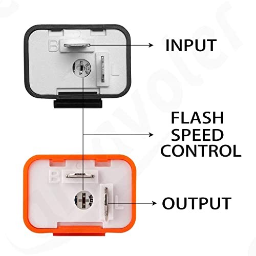 12V 2Pin Flasher Relay Speed Adjustable Indicators LED Light Orange-2pcs