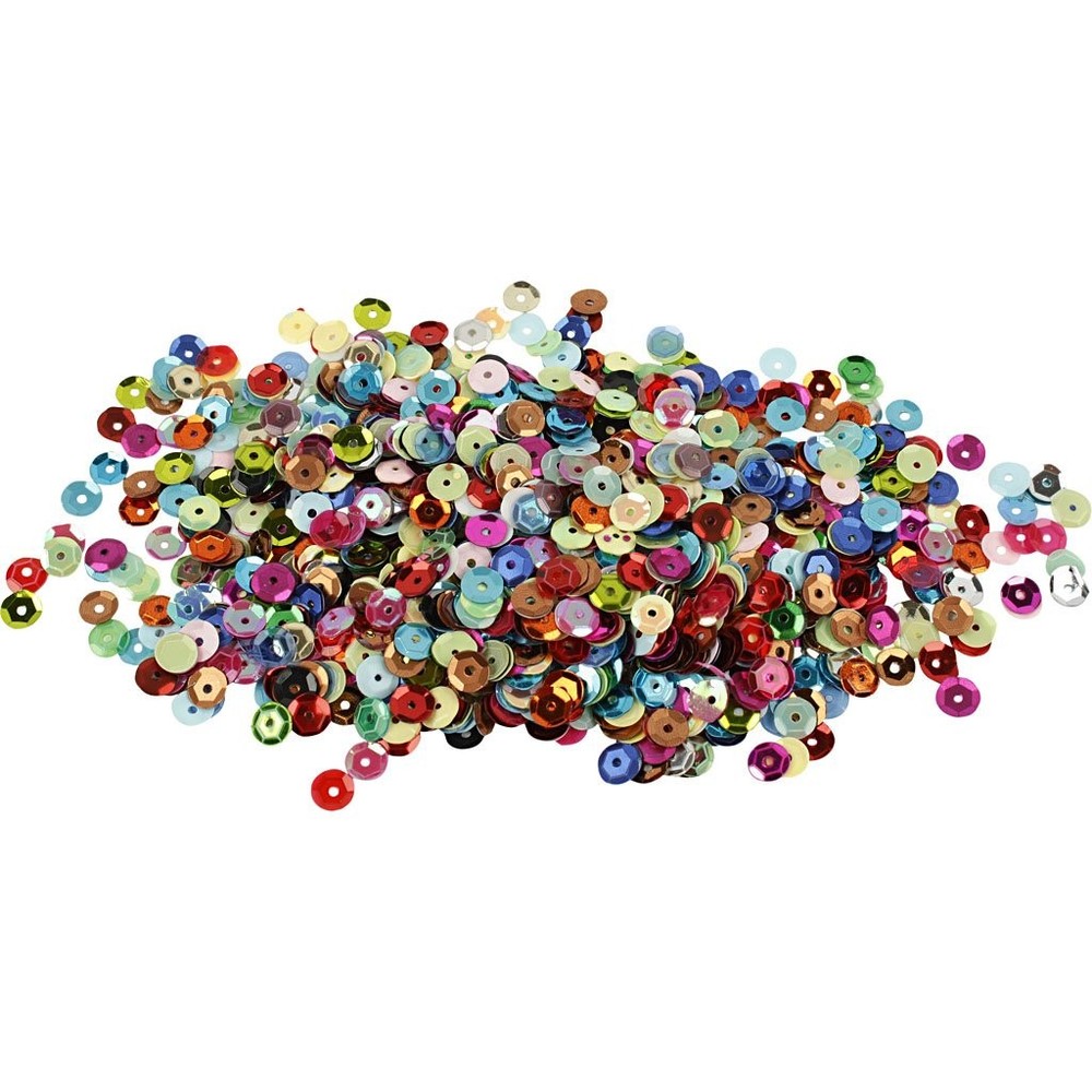 Round Sequins, D: 6 mm, 10 g