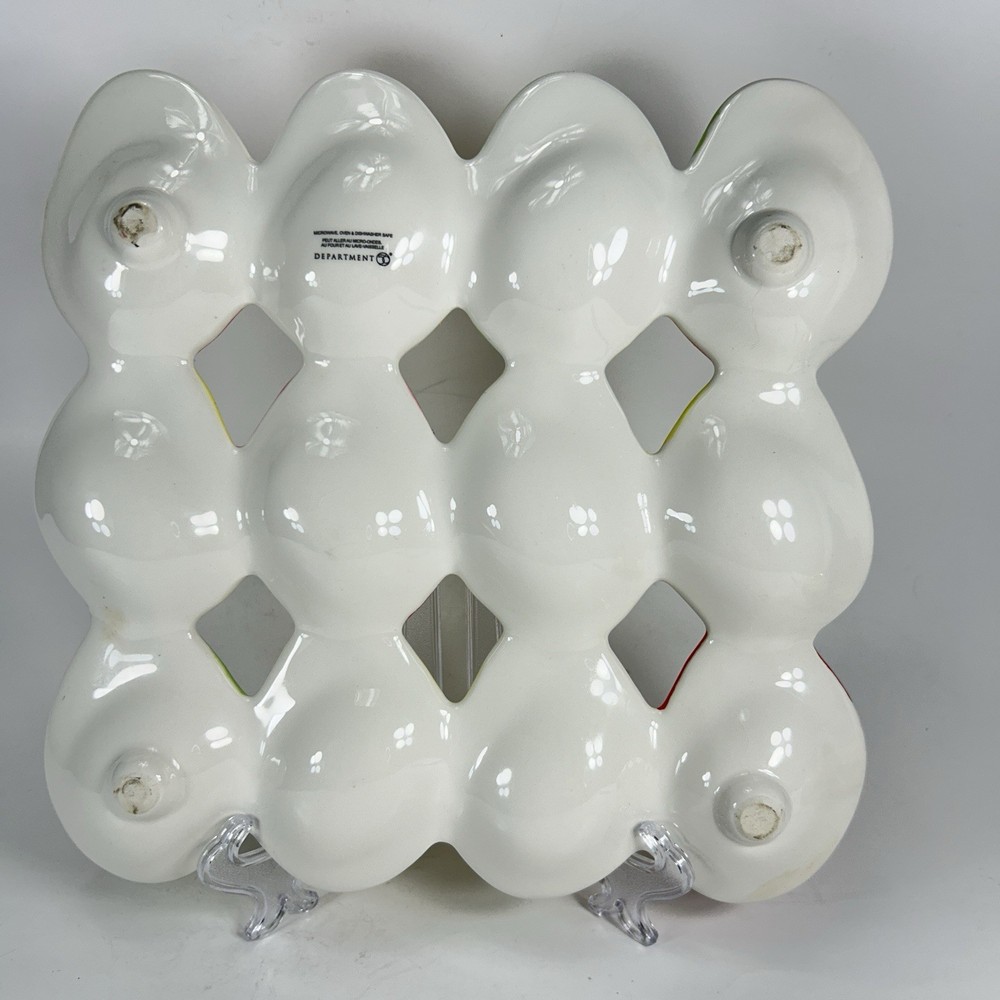 Department 56 Chicks Chicken Ceramic Deviled Egg Plate ~ Holds 12 Deviled Eggs