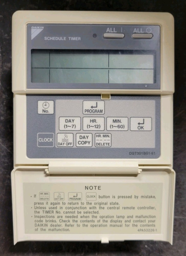 Daikin DST301B61 Wall Mounted Schedule Timer Controller Centralized Control VRV