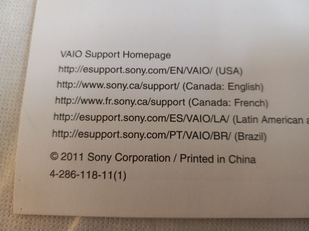 SONY VAIO VPCL2 Series PC Personal Computer START GUIDE, INFO GUIDE, & SAFETY
