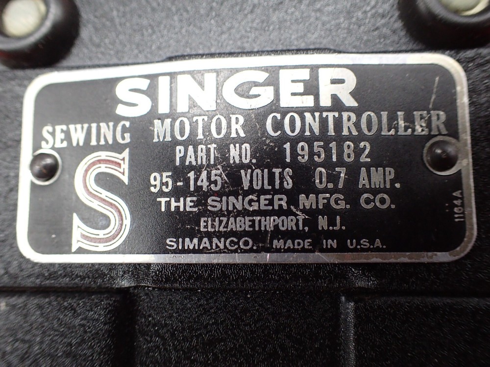 Vintage Singer Simaco Foot Controller 195182 TESTED Original