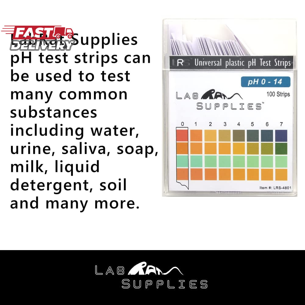 Plastic Ph Test Strips, Universal Application (Ph 0-14), 100 Strips | for Saliva