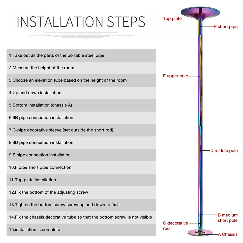 Pole Dance Pole for Home 45mm Spin Static Dancing Pole Professional qualified