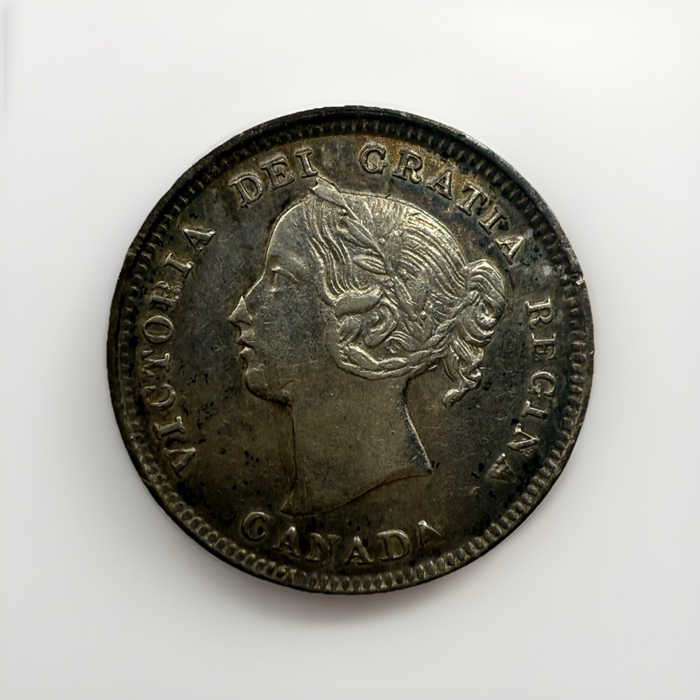 1893 5 Cents Canada AU+