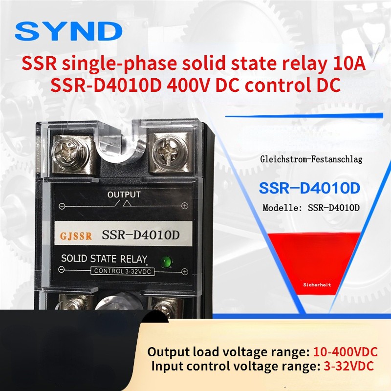 SSR Single Phase Solid State Relay 10A SSR-D4010D 400V DC Control DC