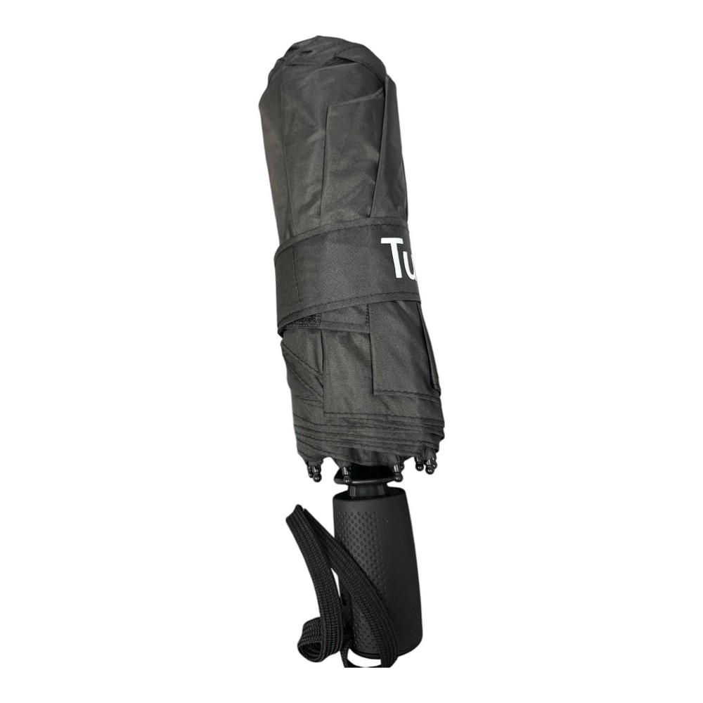 Tumella Windproof Travel Umbrella Compact Auto Folding 70MPH -Solid Black-
