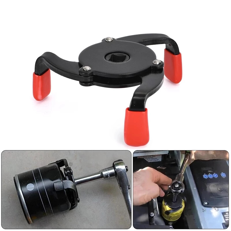 Universal 3 Jaws Oil Filter Wrench Adjustable Spanner Remover Removal Tool