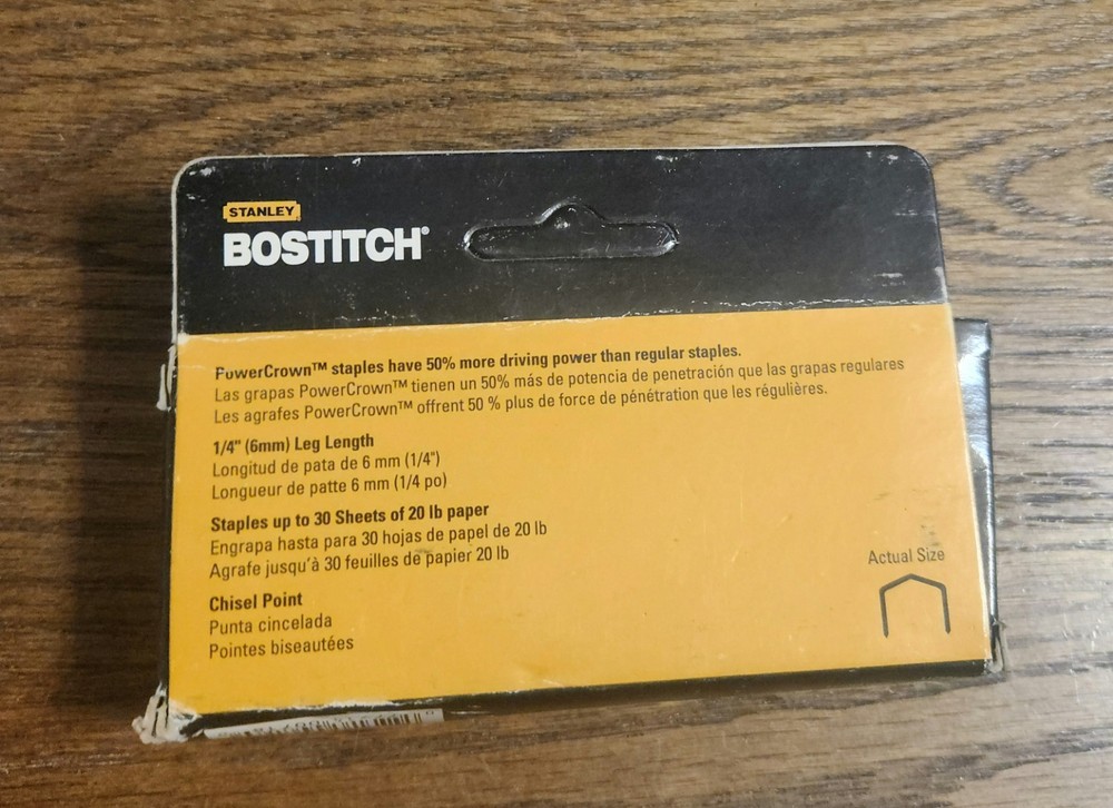 Stanley Bostitch 1/4" B8 PowerCrown Staples 5000 Count