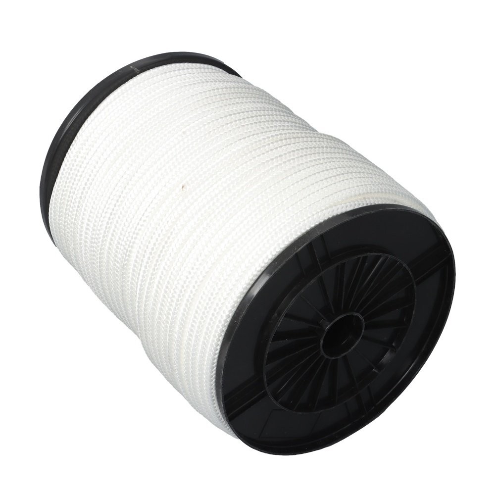 Multipurpose White Nylon Rope Sturdy Spool Solid Braid Knot Rope 3/8" × 500'