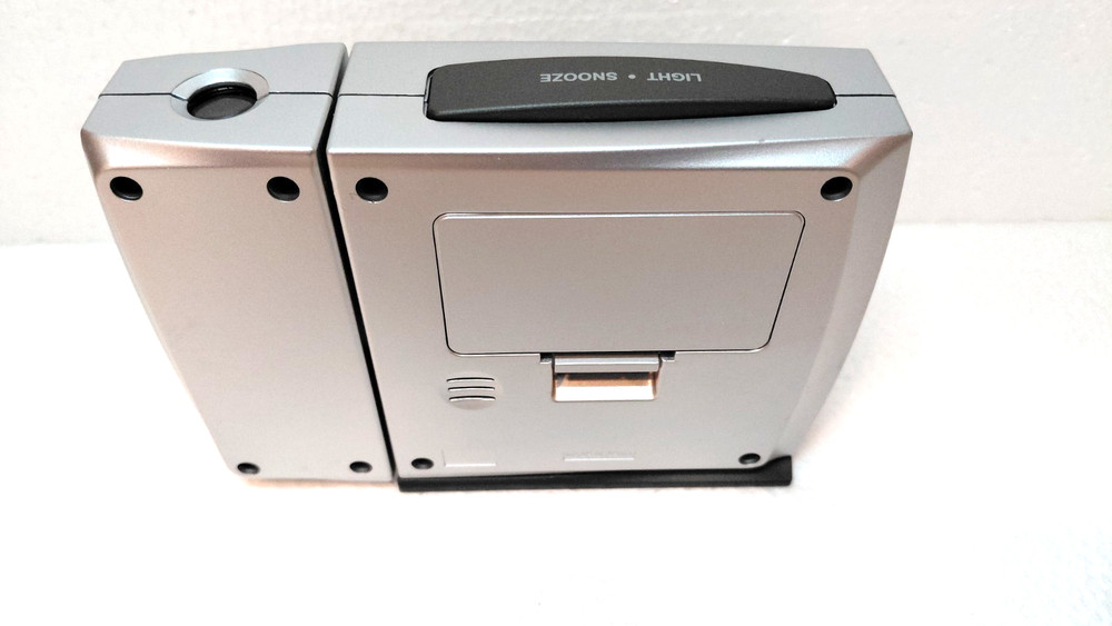 Atomic Projection Clock Display Time, Date, Snooze, Alarm, Silver