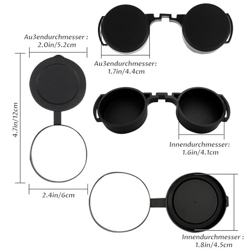10x42 Optics Binocular Caps - Eyepiece & Objective Lens Covers, Waterproof