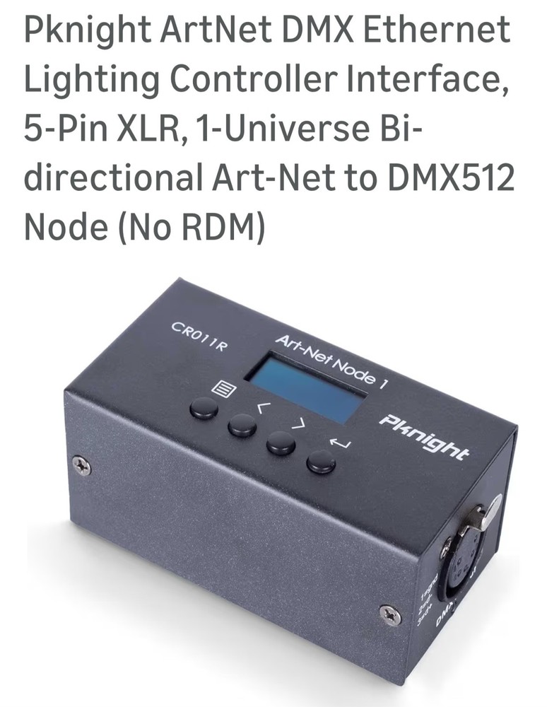 NEW Pknight ArtNet DMX Ethernet Lighting Controller Interface, 5-Pin DMX512 NODE
