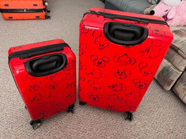 Full Size Mickey Mouse Comic Strip Suitcase, Hard Shell, Rollers 28" and 24"