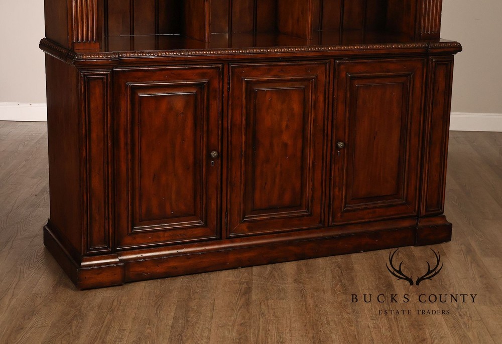 Sligh Large Traditional Lighted Bookcase Cabinet
