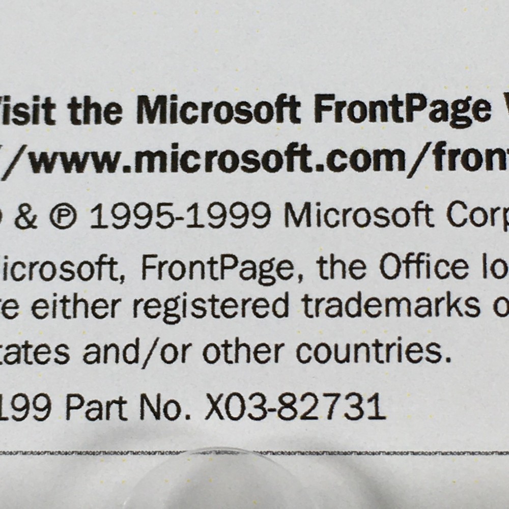 Microsoft Front Page 2000 2 CDs w/Product Key 1 License New