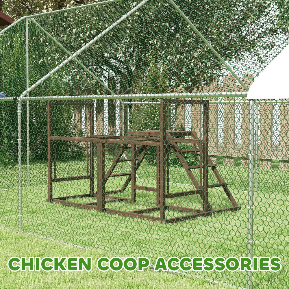 Chicken Activity Play Set With Multiple Chicken Perches, Swing, Ladder, Platfo