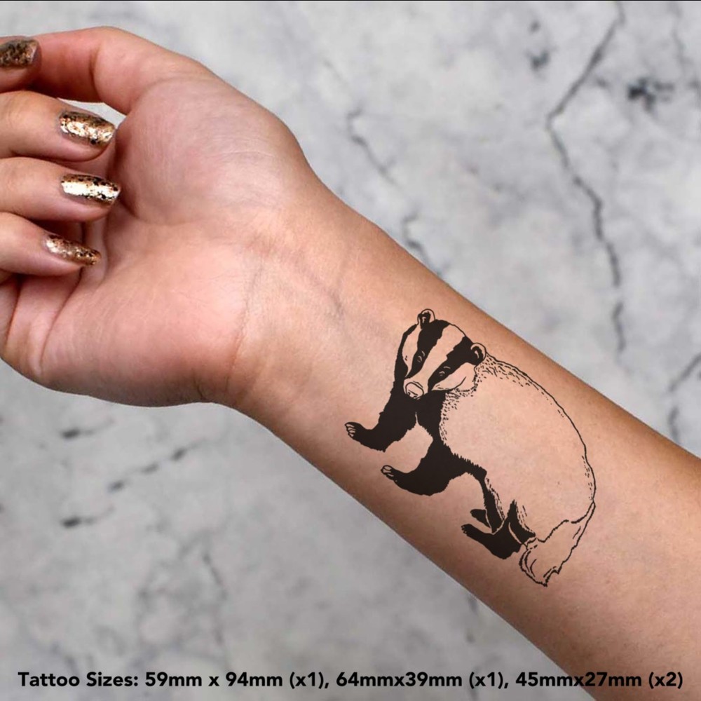 4 x 'Badger' Temporary Tattoos / Transfers (TO00039151)