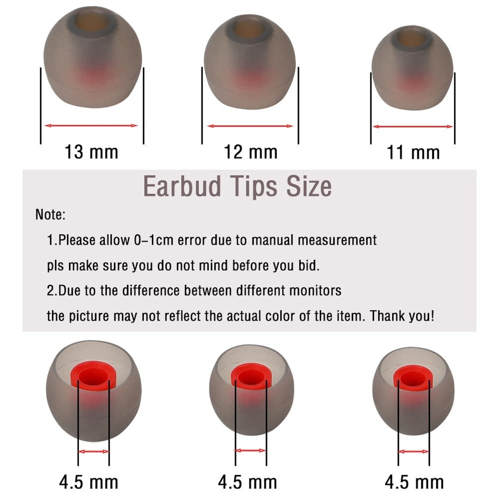 Replacement Earbud Tips Silicone Ear Tips for in- Ear Headphones Eartips Tips...
