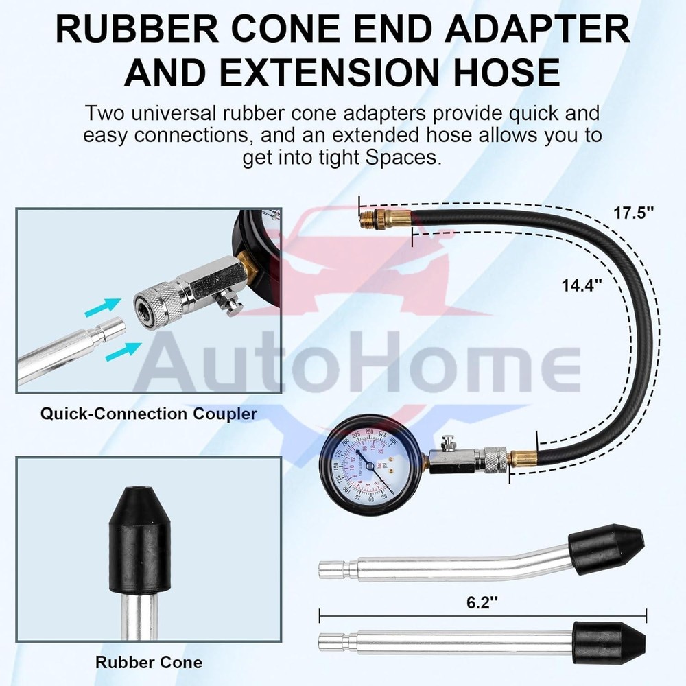 Petrol Engine Cylinder Compression Tester Kit for Automotive Motorcycle Tool Kit
